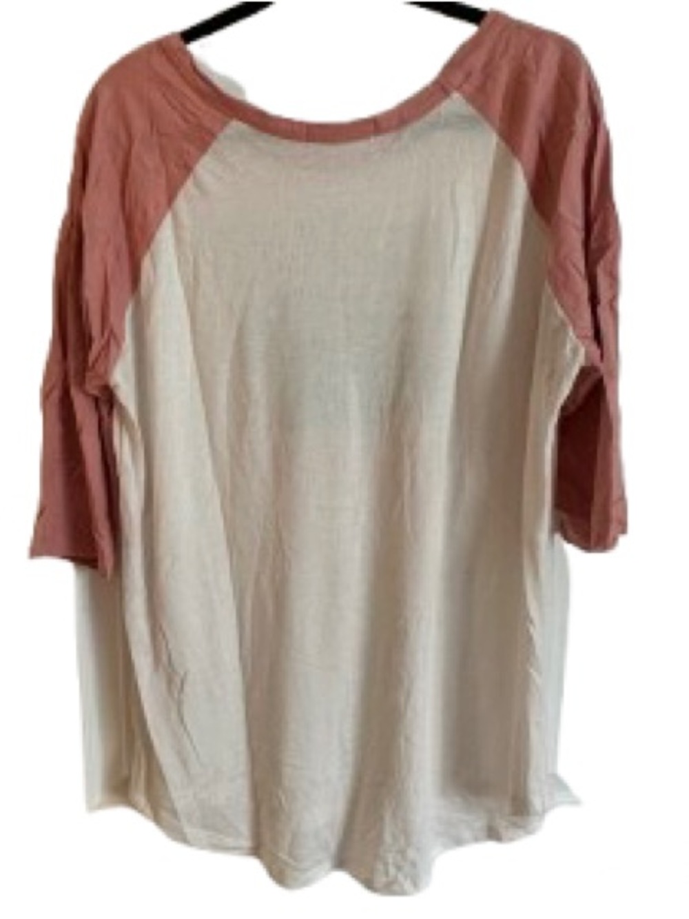 Southern Grace Cream Tee with Dusty Pink Trim - Picture 6 of 6